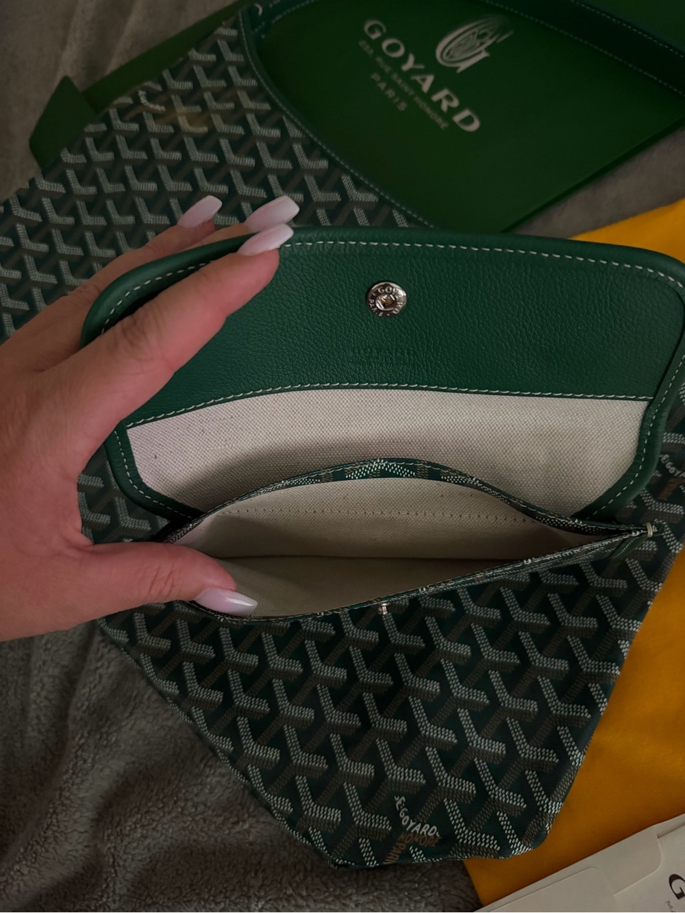 Goyard Bohème Hobo Bag Green Goyardine + Pouch, Dust Bag & Box - Picture 6 of 10